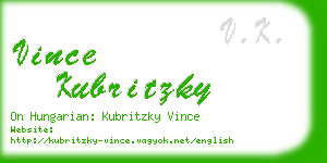 vince kubritzky business card